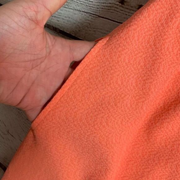 OLIVE & OAK | Orange/Peach Fit and Flare Dress Size Medium - Picture 6 of 6